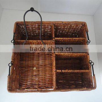 High Quality 3-tier Outdoor Caddy Organizer Plate Condiment Holder Portable Picnic Basket photo-3