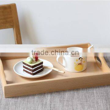 Home Deco Unfinished Beech Wood Serving Tray for Food photo-4