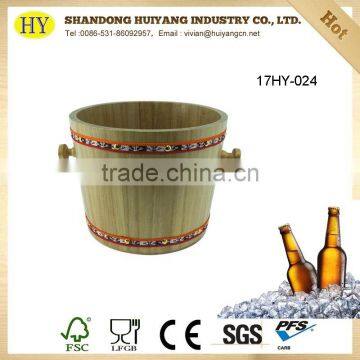 wholesale paulownia wood ice bucket for beer or wine