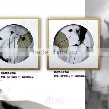 Framed Handmade Lotus Flower Wall Art for Home Decoration photo-2