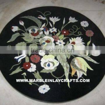 Marble Stone Inlaid Table Top Pietra Dura Table Top Antique