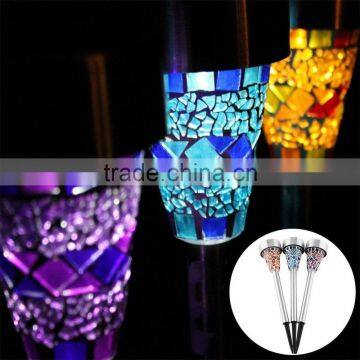 G0023 Beautiful Mosaic Solar Powered LED Garden Light Fiesta Lawn Path Landscape photo-2