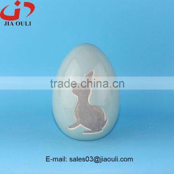 New Design Easter Decoratiosn With Rabbit Ceramic Egg photo-3