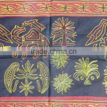 Traditionally Designed Hand Embroidery Work Indian Cotton Wall Hanging Mix Design Tapestry photo-2