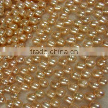 AA 11-12mm pink raindrop shape freshwater pearl strand