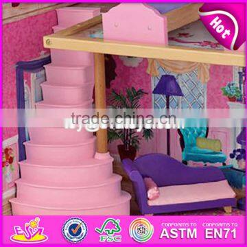 New Design 16 Pieces of Furniture Elegant Dollhouse Suite Wooden 18 Inch Doll House for Children W06A232 photo-2