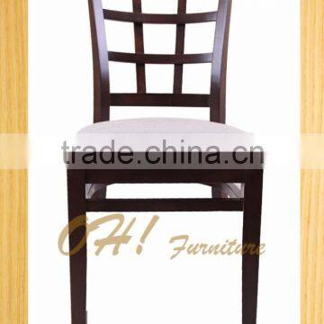 Single Wooden Solid Wood Dining Restaurant Cafe Chairs With PU Cushion photo-3