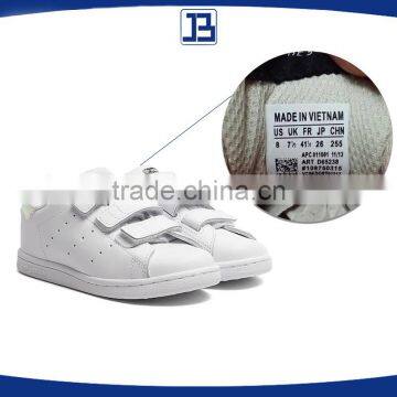 Jiabao custom white all size printed shoe label