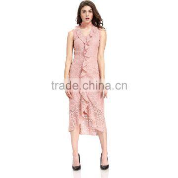 2017 Casual Lace Design Pattern Cloth Woman Dress photo-4