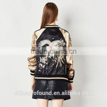 Womens Embroidered Jacket Wholesale Custom Bomber Jackets photo-2