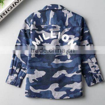 Weekday Clothing Wholesale 100% Cotton Printed Casual Camouflage Shirts Boys photo-4