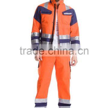2015 OEM male Anti static work Uniform one piece wear fire-fighting protection safty coverall set clothes high Quality
