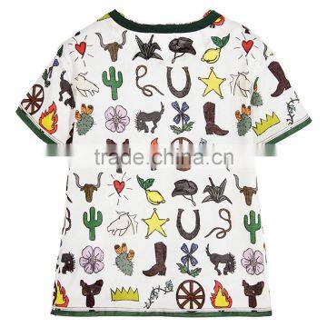 2017 Cheap Hot Sale Promotional Fashion Custom Wholesale Kids Baby Children's Boutique Short Sleeve Cotton Printed t Shirt photo-2