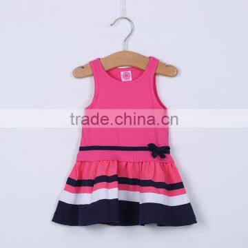 MGOO Latest Design Baby Girl Little Princess Dress Clothes Children Wholesale Black Contrast A Line Dresses CS009 photo-3