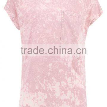 MGOO Hot Design Fashion Tie Dye T Shirts Mens Batwing Sleeve Curved Hems Pocket T Shirt photo-5