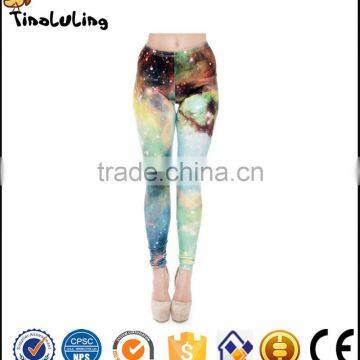 Universe Green Light Galaxy Space Color Block Gym Pant Leggings