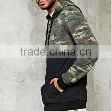 Slim Fit Hoodie Man Quality Tracksuit Top With Camo Splice photo-3