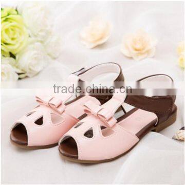 F10062E Beautiful girls summer sandals soft sole hook and loop design breathable shoes for girls