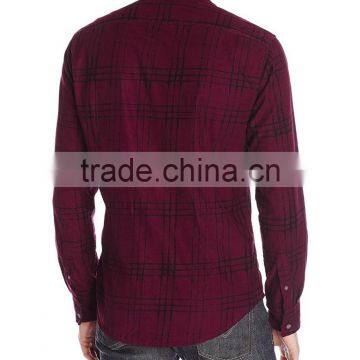 Top Quality Latest Shirts Design Red Black Men Flannel Shirt photo-3