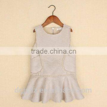 Faux Leather Children Winter Frocks for Girls Kids Frozen Dress photo-5