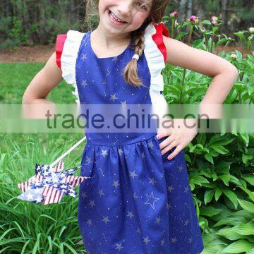4th Of July Girls Cotton Frock Designs Ruffled Dress Summer photo-2