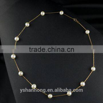 Natural Freshwater Pearl Necklace S925 Silver Clavicle Chain 2016 photo-3