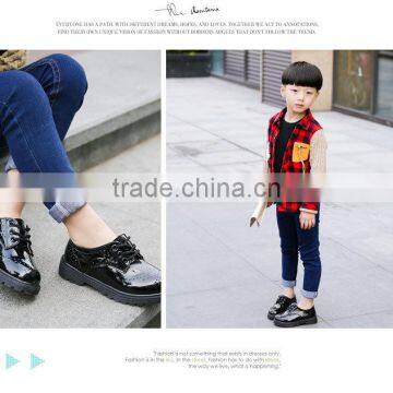 S16630A 2017 Boys Leather Shoes Flat Casual Dress Shoes photo-2
