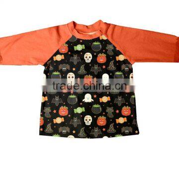 Wholesale fall Baby 3/4 sleeve raglan shirt for baby girls clothing