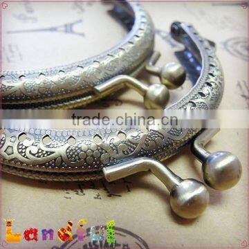 Antique Carving Kiss Lock Brass Purse Frame Handmade Coin Purse Frame photo-4