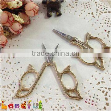 Stainless Antique Zakka Embroidery Gold Butterfly Sewing Scissors photo-4
