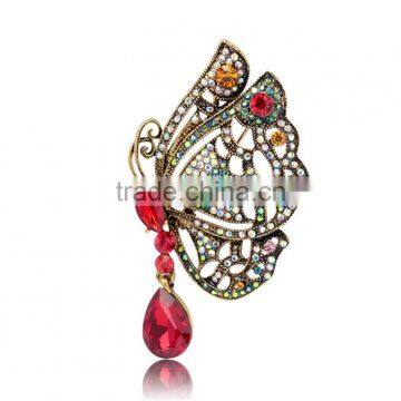 Butterfly Multicolor Water Drop Crystal Brooches Elegant Jewelry Animal Pin Brooches photo-3