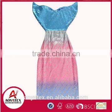 Super Soft Gradient Color Sequins Flannel Fleece Mermaid Tail Blanket photo-3