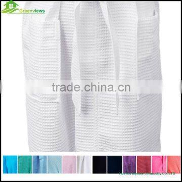 Cotton Waffle Bathrobe Satin Style Bath Gown Waffle SPA Long Down Robes photo-6
