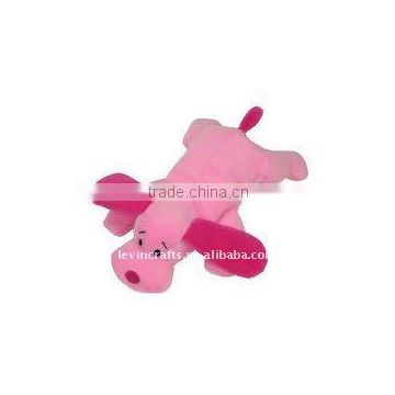 plush pink bow dog toy pillow