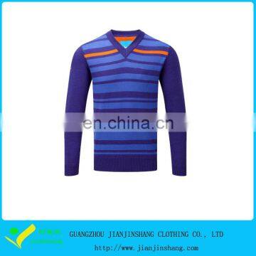 Popular Custom Striped Handmade Knit Wool Sweater Designs Mens Golf