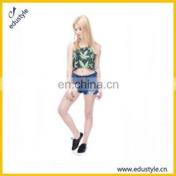 Wholesale Custom Printed Sleeveless Womens Crop Tops photo-3