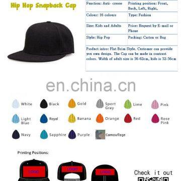 Wholesales CAP05 Logo Printing Embroidery and Cap design Promotional SnapBack Cap