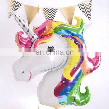 Hot Sale Beautiful Unicorn Shape Aluminum Film Balloon Party Decoration Baby Shower Supplies