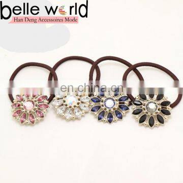 3.7CM Elegant Accessory Flower Rhinestone Alloy Elastic Hair Band of Factory Wholesale