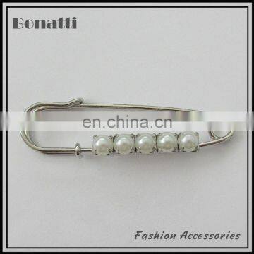 fashion metal brooch pin with pearl