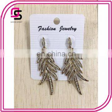 2017 Latest design Classical Leaf shape drop earrings for ladies