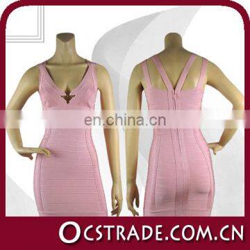 2014 new arrival pink movie star evening dress