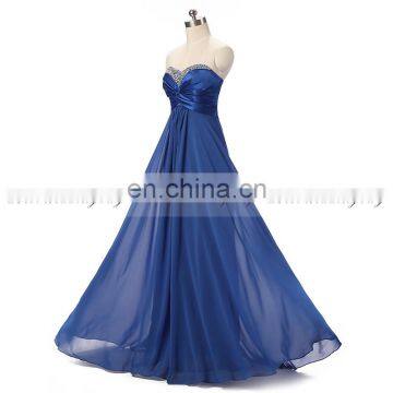 Elegant Sleeveless Floor Length Chiffon Sweetheart Lace-up Sequins Ruffle Evening Dresses