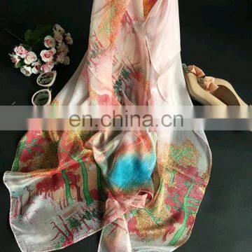 High Quality Feel Soft Pure Silk Scarf Chinese Scarf photo-5