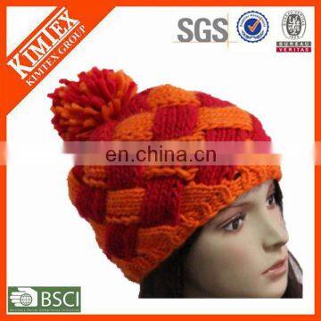 Wholesale knitted winter acrylic customized fashion crochet hat