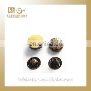Brushed Antique Brass Metal 4 Parts Snap Button