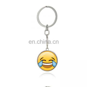 epoxy finished emoji keychain