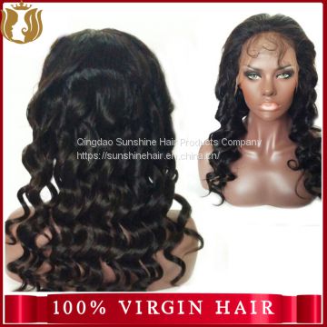 Unprocessed Water Wave Cuticle Aligned Virgin Human Hair Full Lace Wig With Baby Hair