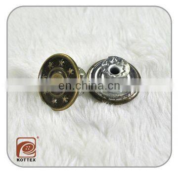 Fancy press metal button for jackets,star shaped snap metal buttons for jeans