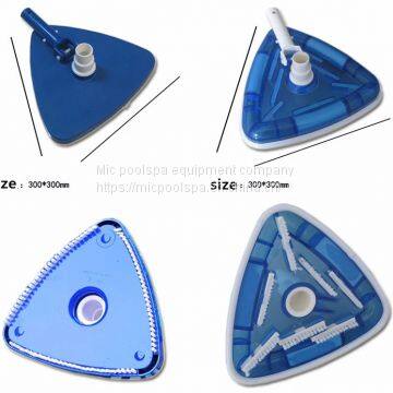 China Factory Swimming Pool Triangular Vacuum Head Flexible Durable Pool Brush Cleaning Equipment